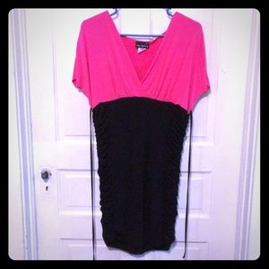 Say Anything Dresses - Say Anything Pink and Black Stretchy Dress Say Anything Dresses - Say Anything Pink and Black Stretchy Dress
